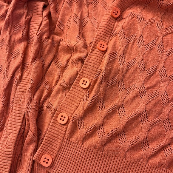 Bushwacker pink knit button down cardigan sweater - Picture 3 of 11